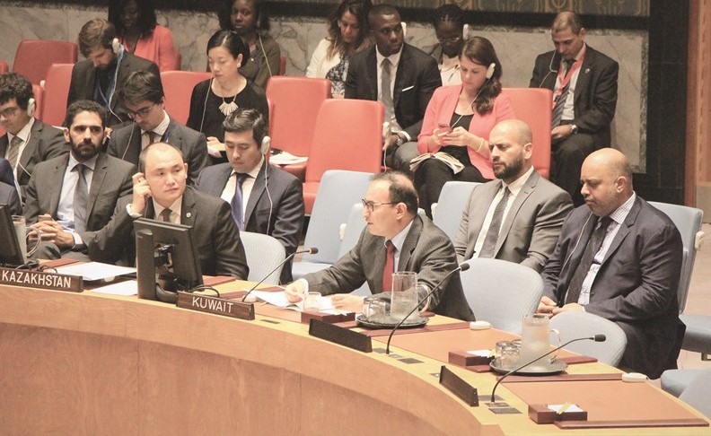 السفير منصور العتيبي يلقي كلمة الكويت بجلسة مجلس الأمن ﻿