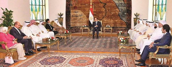 جانب من لقاء الرئيس المصري مع الوفد الصحافي﻿