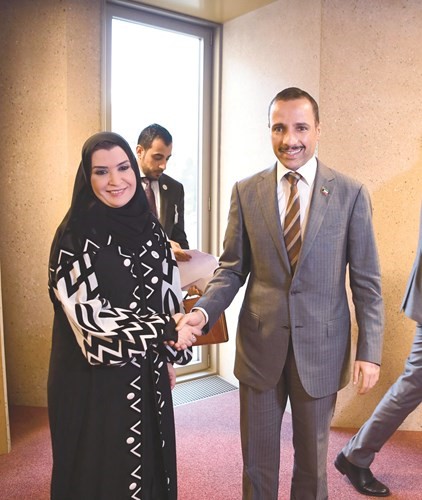 الرئيس الغانم مع رئيسة المجلس الوطني الاتحادي بدولة الإمارات د.أمل القبيسي﻿