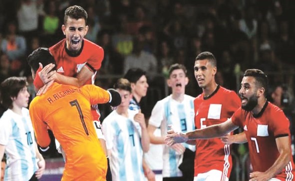 فرحة لاعبي مصر بإحراز البرونزية﻿