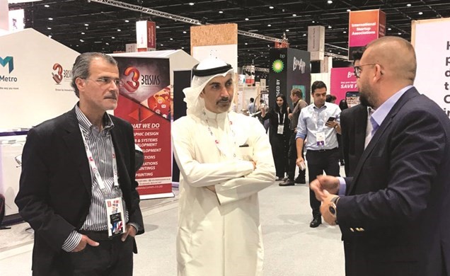 م. جابر المهنا خلال لقائه ممثلي الشركات المشاركة في GITEX 2018 ﻿