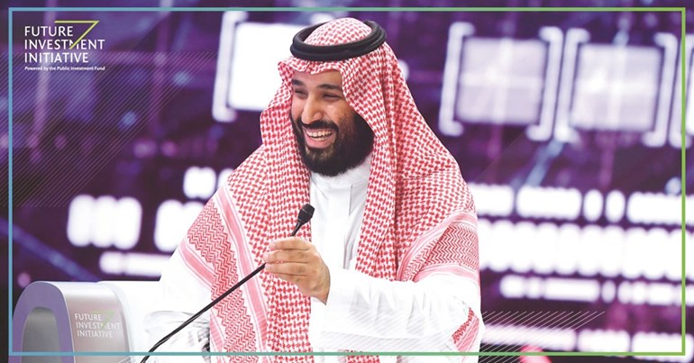 الأمير محمد بن سلمان أثناء الجلسة الثانية بمؤتمر مبادرة مستقبل الاستثمار أمس﻿
