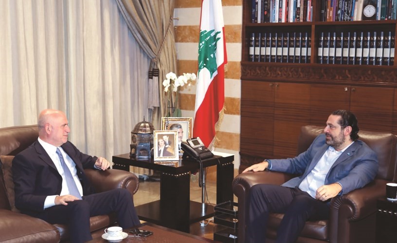 رئيس الحكومة المكلف سعد الحريري مستقبلا وزير الاشغال يوسف فينيانوس (محمود الطويل)﻿