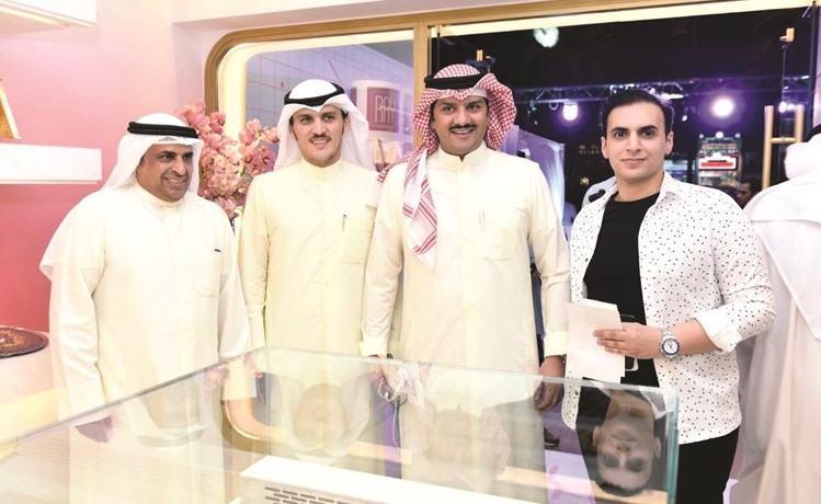 جابر الجابر وموسى العنزي وخالد العنزي وعبد الرحمن الجابر خلال حفل الافتتاح﻿