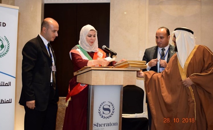 منى قاسم أثناء احتفالية التكريم﻿