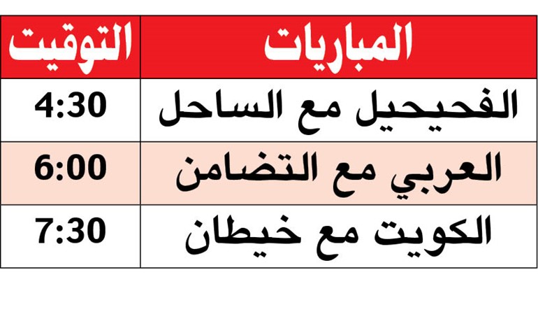العربي يواجه التضامن.. والكويت مع خيطان في دمج «اليد»