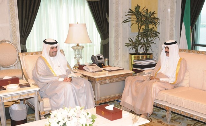 سمو ولي العهد الشيخ نواف الأحمد مستقبلا أنس الصالح ﻿