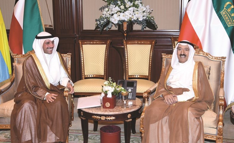  صاحب السمو الأمير الشيخ صباح الأحمد مستقبلا رئيس مجلس الأمة مرزوق الغانم	﻿