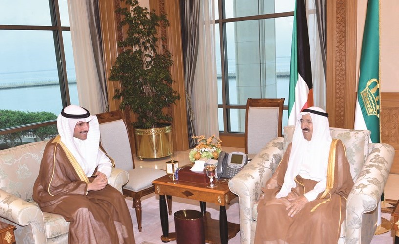 صاحب السمو الأمير الشيخ صباح الأحمد مستقبلا رئيس مجلس الأمة مرزوق الغانم﻿