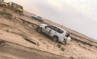  المركبة بعد انقلابها ﻿