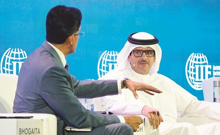 مازن الناهض متحدثا باجتماعات IIF﻿