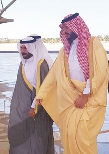 الشيخ عبدالله ناصر صباح الأحمد في استقبال صاحب السمو الملكي ﻿﻿الأمير تركي بن محمد بن فهد بن عبدالعزيز﻿