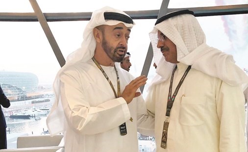 ولي عهد أبوظبي صاحب السمو الشيخ محمد بن زايد والشيخ أحمد النواف﻿