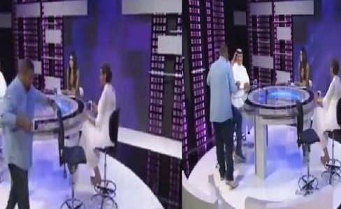 بالفيديو.. ضيف يترك مقعده على الهواء ويذهب لضيف آخر من أجل كوب شاي!