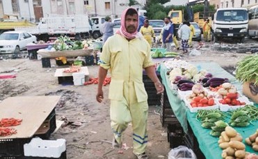 جانب من الفواكه والخضراوات المصادرة في الجليب﻿