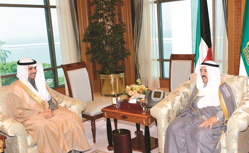 صاحب السمو الأمير الشيخ صباح الأحمد مستقبلا رئيس مجلس الأمة مرزوق الغانم﻿