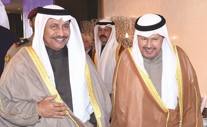 سمو رئيس مجلس الوزراء الشيخ جابر المبارك وأحمد فهد الفهد مدير مكتب صاحب السمو﻿