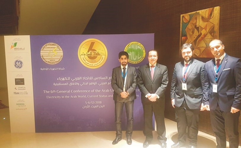 م.محمد بوشهري والوفد المرافق له على هامش المشاركة في المؤتمر العام السادس للاتحاد الكهربائي العربي في الأردن﻿