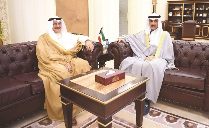 رئيس مجلس الأمة مرزوق الغانم مع سفيرنا لدى لبنان عبدالعال القناعي﻿