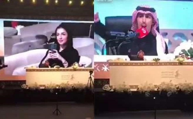 بالفيديو.. إعلامية تخطف الأضواء من شاعر سعودي خلال إلقائه قصيدة وهكذا مازحها