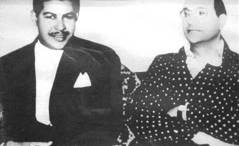 الشاعر القدير الراحل بدر الجاسر العيافمع موسيقار الاجيال محمد عبدالوهاب﻿