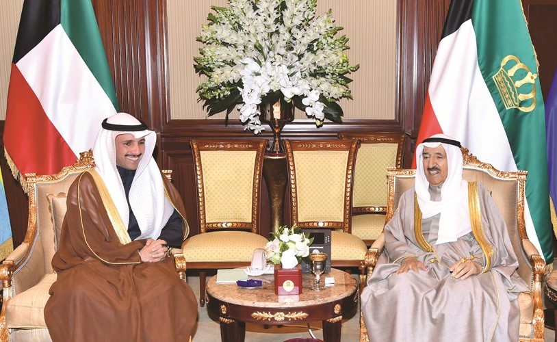صاحب السمو الأمير الشيخ صباح الأحمد مستقبلا رئيس مجلس الأمة مرزوق الغانم﻿