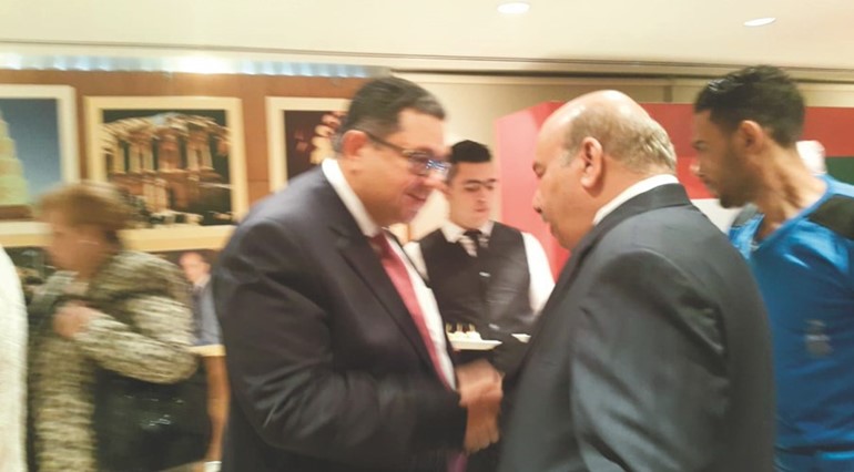 السفير محمد صالح الذويخ و د. زياد بهاء الدين خلال حفل الاستقبال﻿