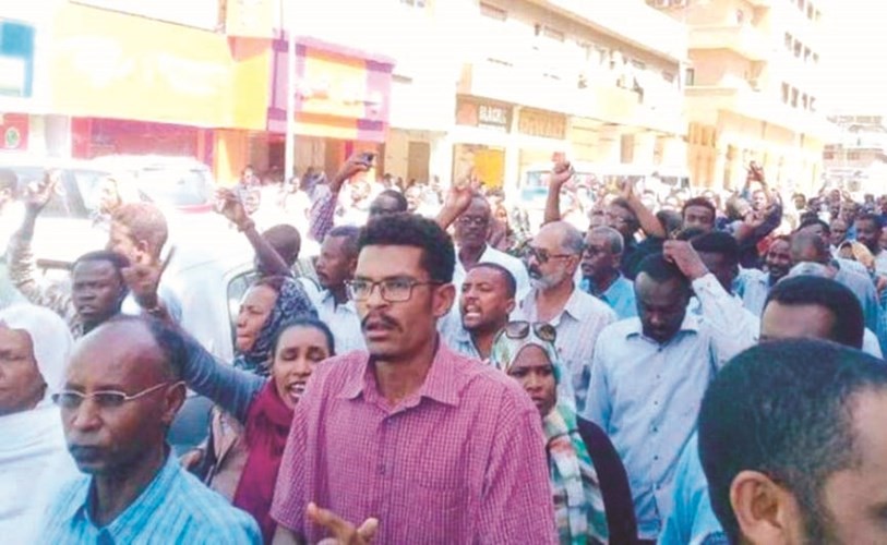 جانب من الاحتجاجات في العاصمة الخرطوم	(انترنت) ﻿