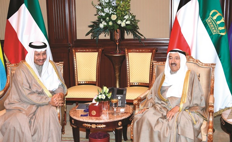 سمو الأمير الشيخ صباح الأحمد خلال استقبال سمو الشيخ جابر المبارك 	﻿