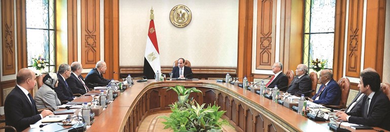 جانب من اجتماع الرئيس عبد الفتاح السيسي مع اعضاء هيئة المجالس القضائية﻿
