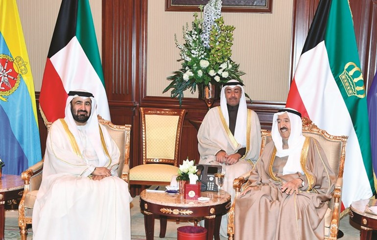 صاحب السمو مستقبلا السفير الإماراتي رحمة الزعابي ﻿