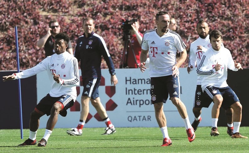 جانب من تدريبات البايرن في الدوحة العام الماضي﻿