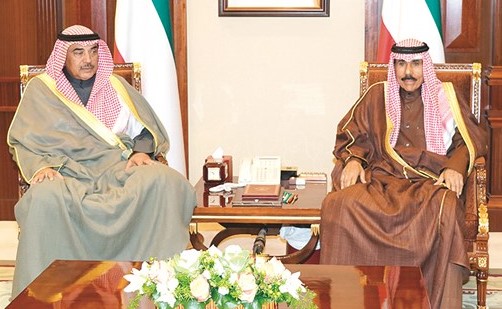 سمو ولي العهد خلال استقباله الشيخ صباح الخالد ﻿