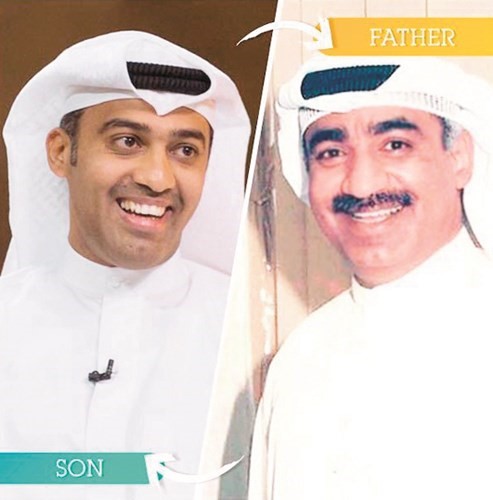 الراحل راشد الخضر ونجله حمد في صورة مركبة﻿