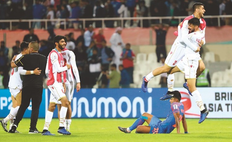 المنتخب البحريني أسقط نظيره الهندي في الدقيقة الأخيرة﻿