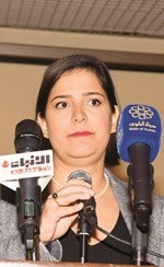 القائم بالأعمال اللبناني نسرين بوكرم خلال إلقائها كلمتها﻿