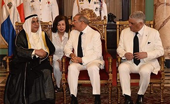 السفير محمد خلف خلال تقديم أوراق اعتماده إلى رئيس الدومينيكان 