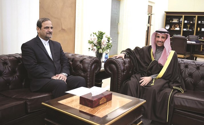 الغانم مستقبلا السفير الايراني محمد ايراني﻿