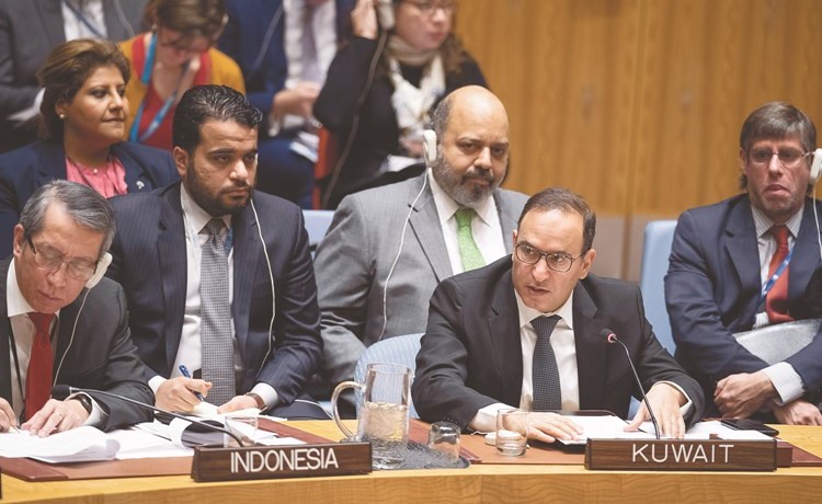 السفير منصور العتيبي يلقي كلمة الكويت بمجلس الأمن﻿