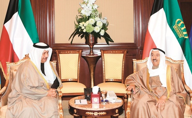  ﻿صاحب السمو الأمير الشيخ صباح الأحمد مستقبلا سمو الشيخ جابر المبارك ﻿