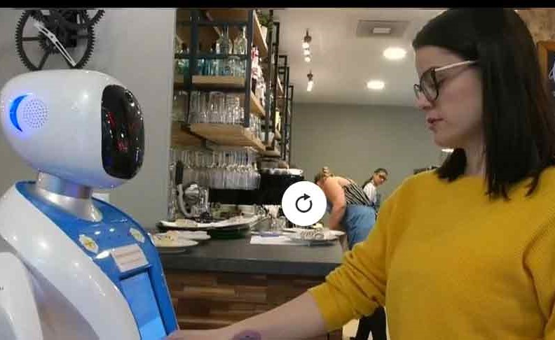 بالفيديو.. فريق روبوتات يقوم على خدمة رواد مقهى في بودابست