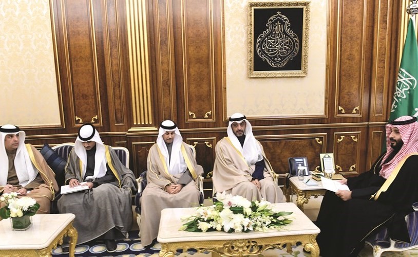 مبعوث صاحب السمو الأمير الشيخ صباح الأحمد نائب وزير الديوان الأميري الشيخ محمد العبدالله خلال لقائه مع صاحب السمو الملكي الأمير محمد بن سلمان ﻿