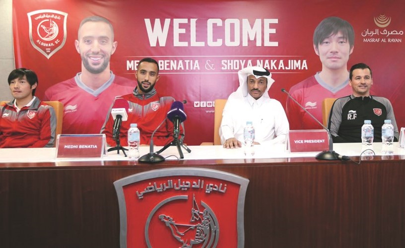 الدحيل يقدم لاعبيه الجديدين المهديبنعطية وشويا ناكاجيما﻿