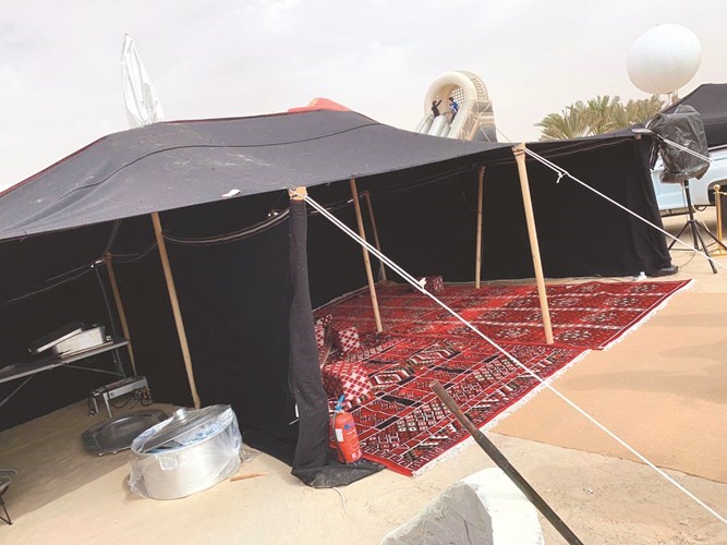 افتتاح الجناحين القطري والبحريني في قرية صباح الأحمد التراثية