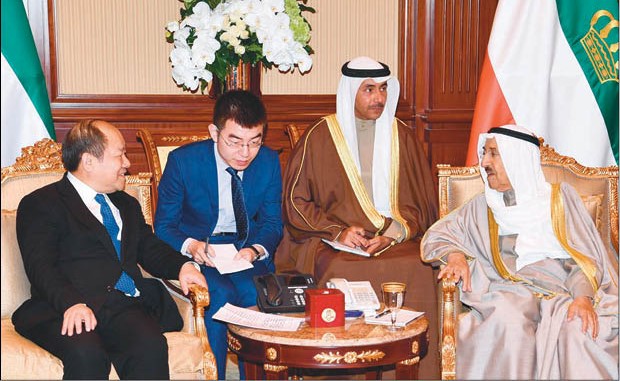 صاحب السمو الأمير الشيخ صباح الأحمد مستقبلا تينغ جي جه