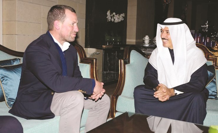 الشيخ أحمد الجابر مع الأمير بيتر فيليب﻿