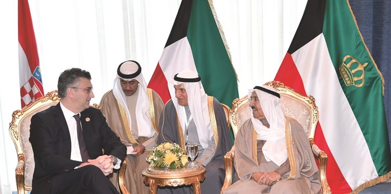 سمو الأمير الشيخ صباح الأحمد يستقبل رئيس وزراء جمهورية كرواتيا اندية بلينكوفيتش	﻿