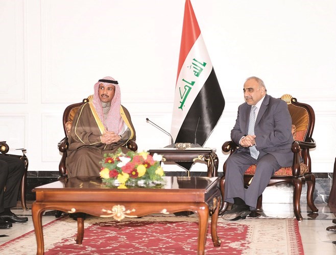 الرئيس الغانم مع رئيس الوزراء العراقي د.عادل عبدالمهدي﻿
