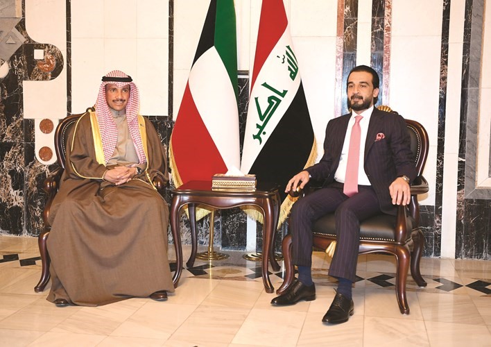 الرئيس مرزوق الغانم مع رئيس مجلس النواب العراقي محمد الحلبوسي﻿