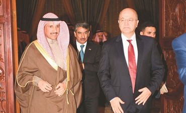الرئيس العراقي د.برهم صالح مستقبلا رئيس مجلس الأمة مرزوق الغانم﻿